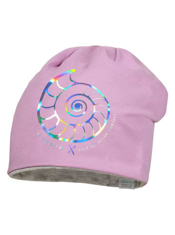 MaxiMo Dwustronna czapka beanie w kolorze szaro-jasnoróżowym