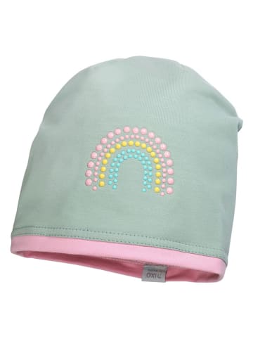 MaxiMo Beanie in Grün/ Rosa