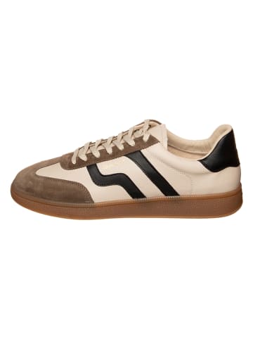 Gant Leder-Sneakers in Creme/ Braun/ Schwarz