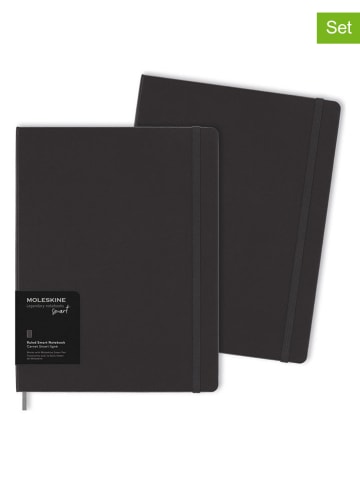 Moleskine 2er-Set: Notizbücher in Schwarz - (B)19 x (H)25 cm