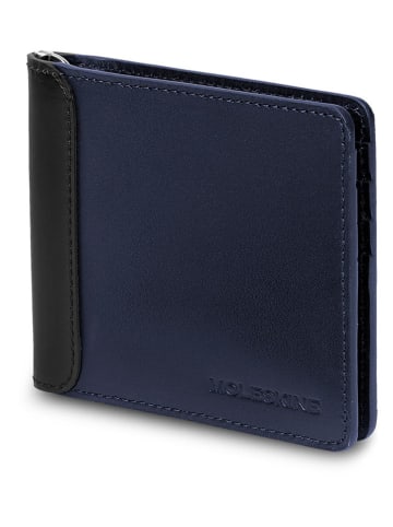 Moleskine Leder-Kartenetui "Classic" in Dunkelblau - (B)9 x (H)11 x (T)1,5 cm