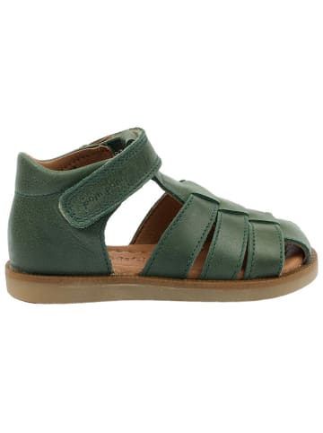 POM POM Leren enkelsandalen groen