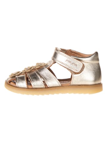 POM POM Leder-Halbsandalen in Gold