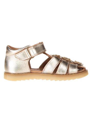 POM POM Leder-Halbsandalen in Gold