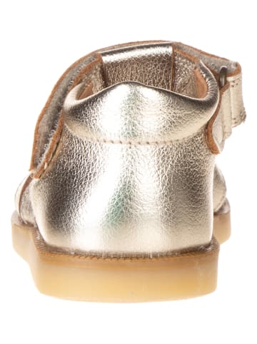 POM POM Leder-Halbsandalen in Gold