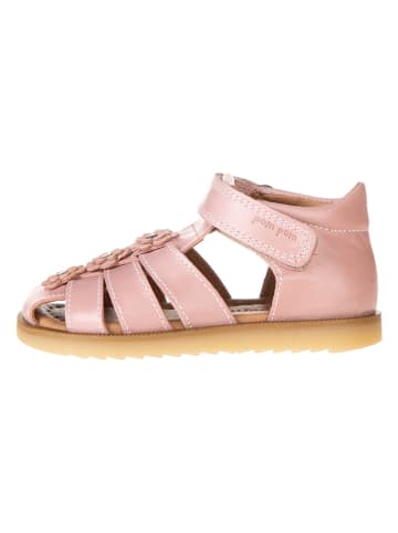 POM POM Leder-Halbsandalen in Rosa