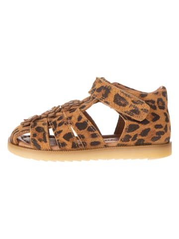 POM POM Leder-Halbsandalen in Braun
