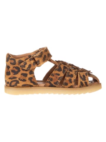 POM POM Leder-Halbsandalen in Braun