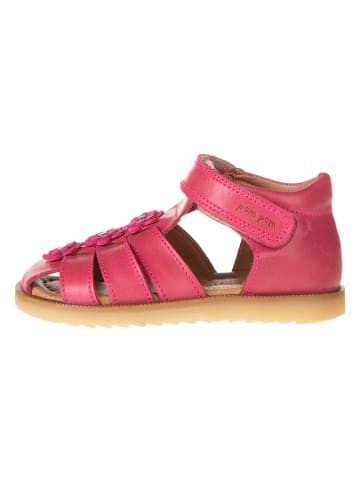 POM POM Leder-Halbsandalen in Pink