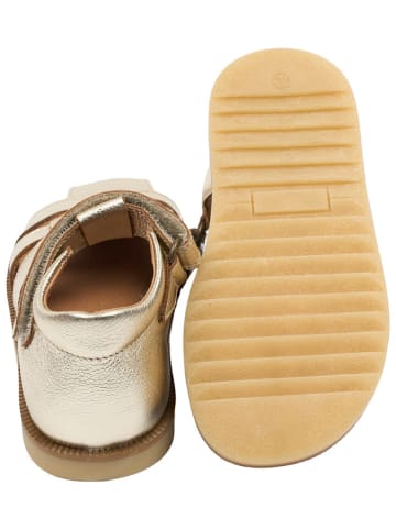 POM POM Leder-Halbsandalen in Gold