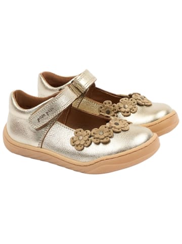 POM POM Leder-Barfußschuhe in Gold