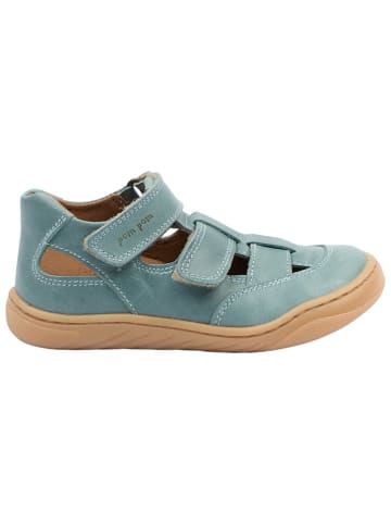 POM POM Leder-Barfußschuhe in Blau