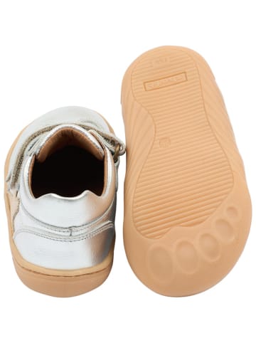 POM POM Leder-Barfußschuhe in Silber