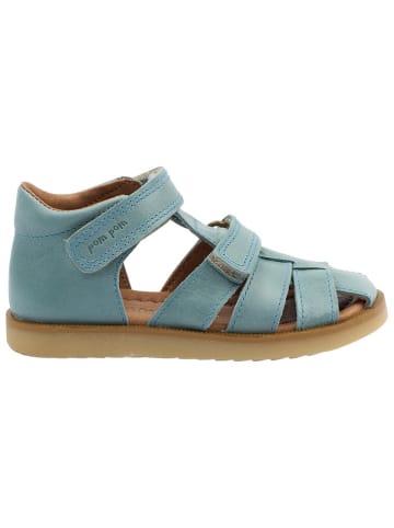 POM POM Leder-Halbsandalen in Blau
