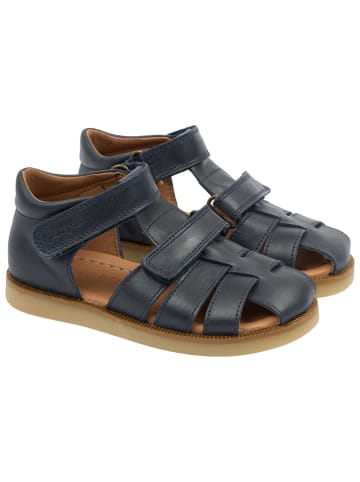 POM POM Leder-Halbsandalen in Dunkelblau