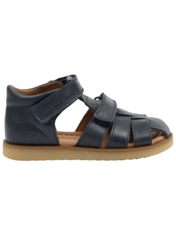 POM POM Leder-Halbsandalen in Dunkelblau