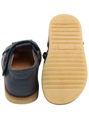 POM POM Leder-Halbsandalen in Dunkelblau