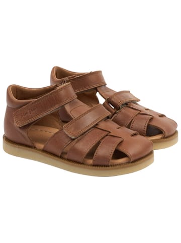 POM POM Leren enkelsandalen lichtbruin