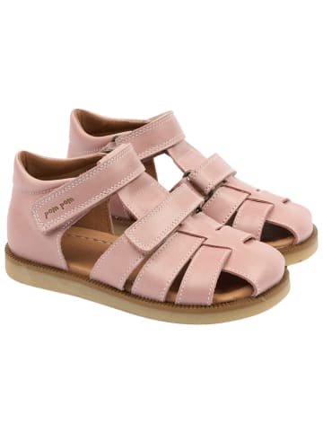 POM POM Leder-Halbsandalen in Rosa