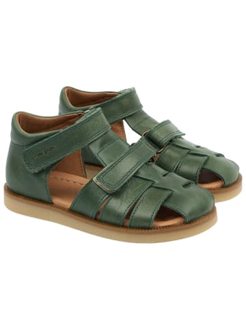 POM POM Leder-Halbsandalen in Grün