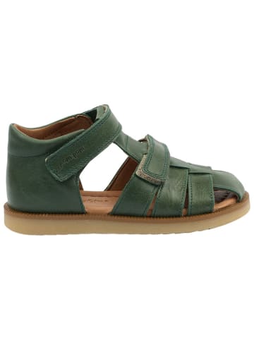 POM POM Leder-Halbsandalen in Grün