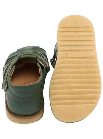 POM POM Leder-Halbsandalen in Grün