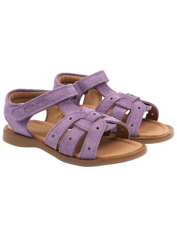 POM POM Leder-Sandalen in Lila