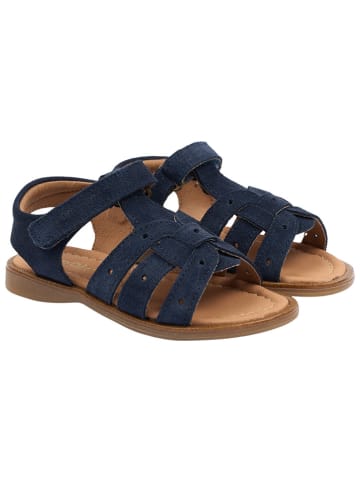 POM POM Leder-Sandalen in Dunkelblau