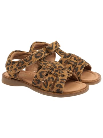 POM POM Leder-Sandalen in Hellbraun