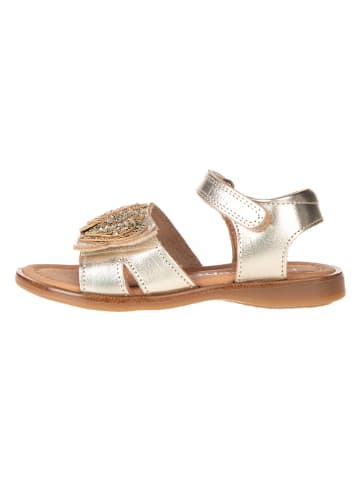 POM POM Leder-Sandalen in Gold