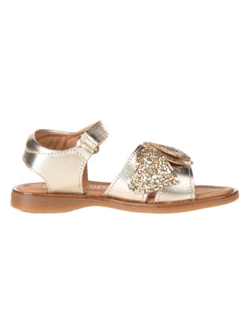 POM POM Leder-Sandalen in Gold
