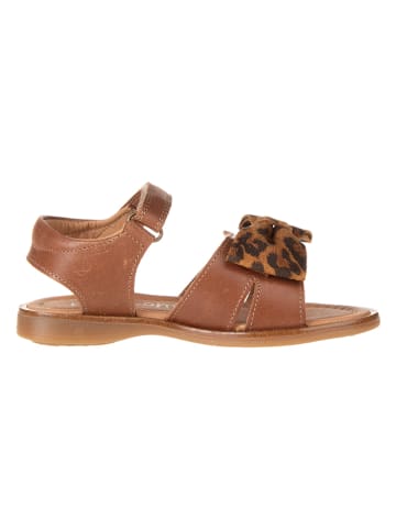 POM POM Leder-Sandalen in Braun