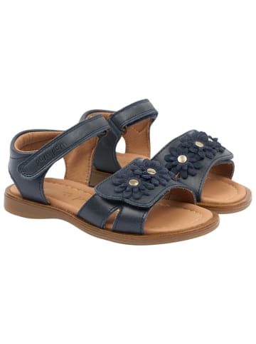 POM POM Leder-Sandalen in Dunkelblau