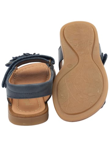 POM POM Leder-Sandalen in Dunkelblau
