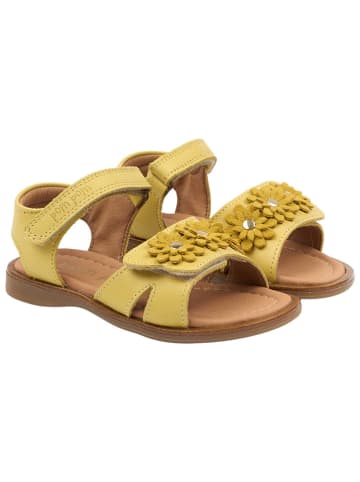 POM POM Leder-Sandalen in Gelb