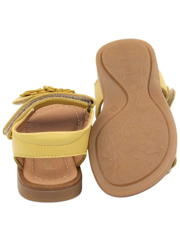 POM POM Leren sandalen geel