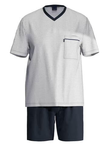 Ammann Pyjama in Grau/ Dunkelblau