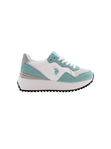 U.S. Polo Assn. Sneakersy w kolorze biało-turkusowym