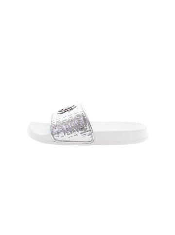 U.S. Polo Assn. Pantoletten in Weiß/ Silber
