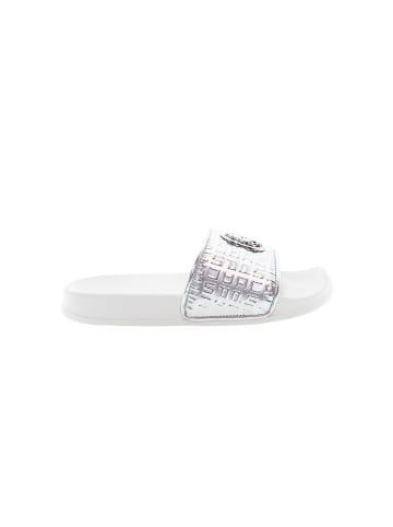 U.S. Polo Assn. Pantoletten in Weiß/ Silber