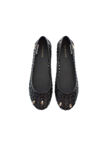 U.S. Polo Assn. Leder-Ballerinas in Schwarz