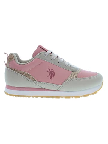 U.S. Polo Sneakers in Grau/ Rosa