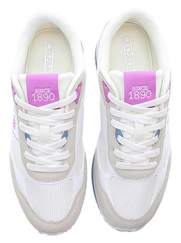 U.S. Polo Sneakers "Sacha" in Weiß/ Beige/ Pink
