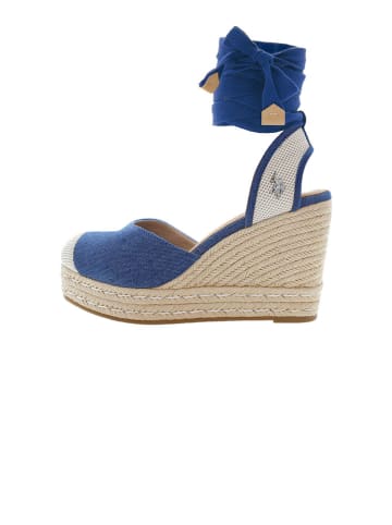 U.S. Polo Assn. Keilsandalen in Blau/ Beige