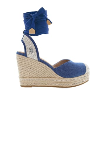 U.S. Polo Assn. Keilsandalen in Blau/ Beige