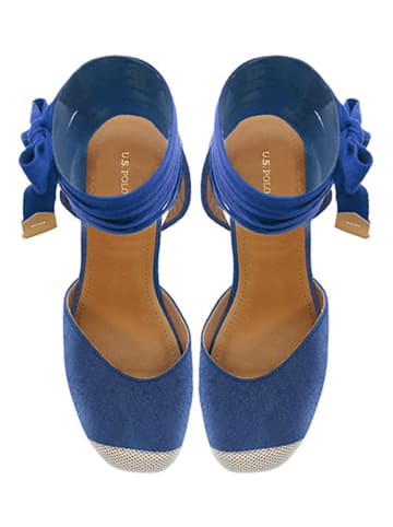 U.S. Polo Keilsandaletten "Stefy" in Blau/ Beige