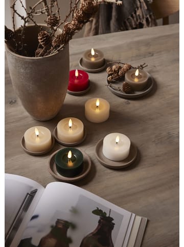 STAR Trading 2-delige set: ledwaskaarsen "Flamme Flow" beige - (H)7 x Ø 5,5 cm