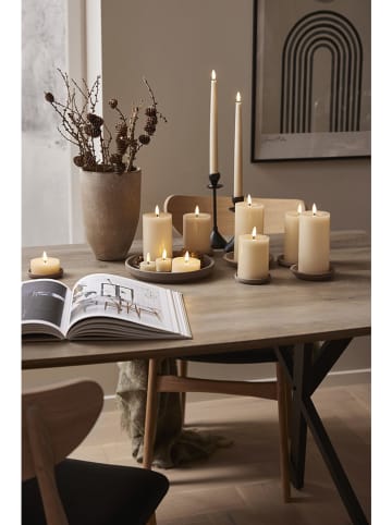 STAR Trading 2-delige set: ledwindlichten "Flamme Flow" beige - (H)5 x Ø 4 cm