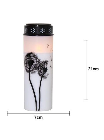 STAR Trading 4-delige set: ledgrafkaarsen "Dandelion" wit/zwart - (H)21 x Ø 7 cm