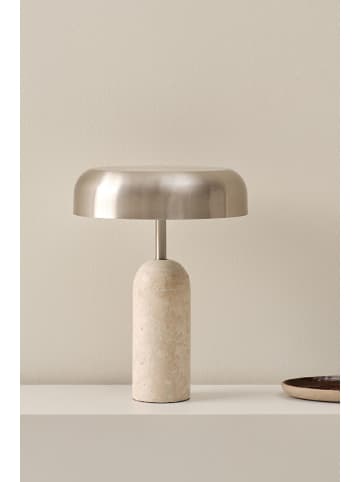 Jotex Tischleuchte "Ina" in Silber/ Beige - (H)24 cm